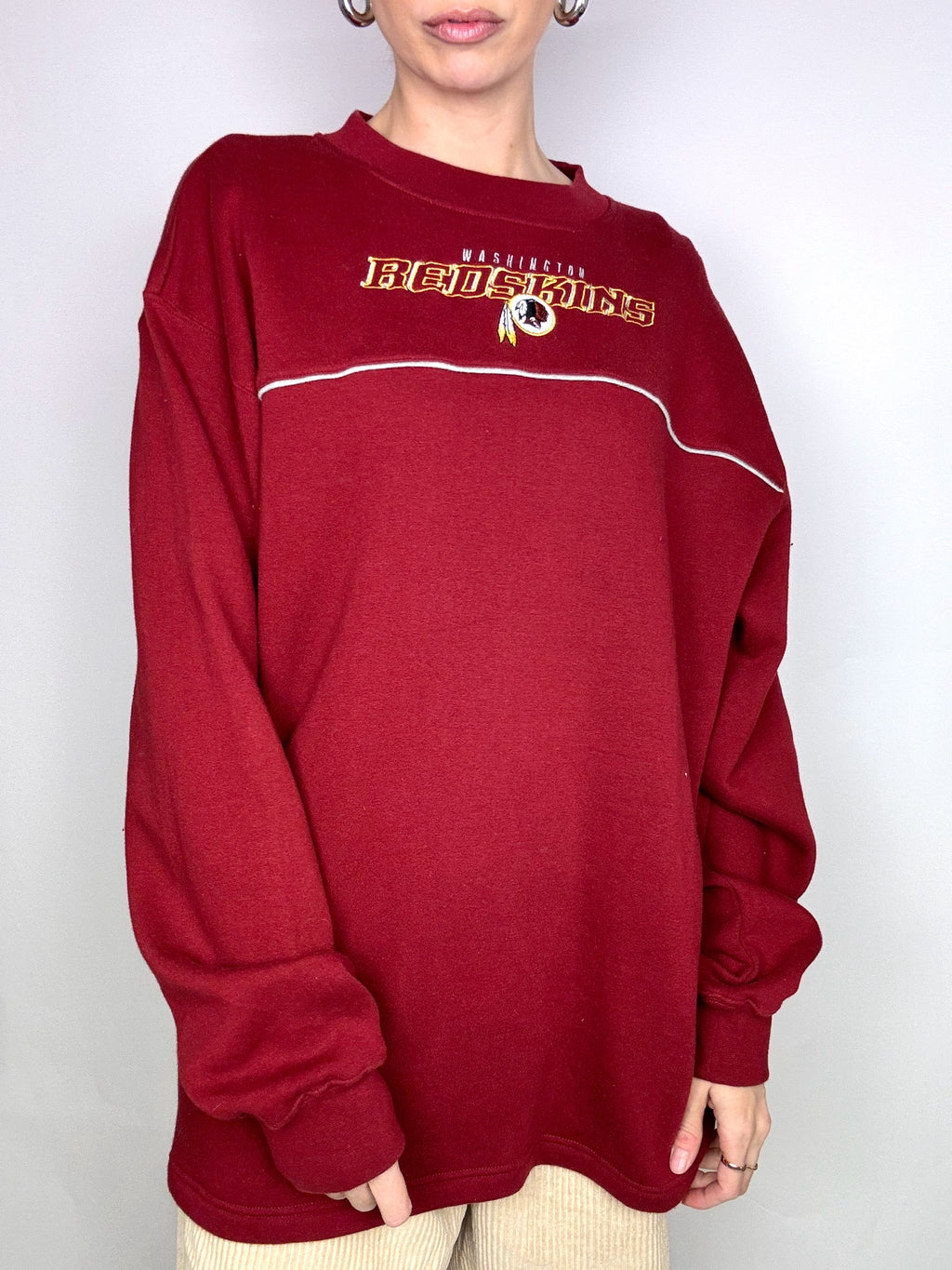 NFL L vintage burgundy crew neck sweatshirt