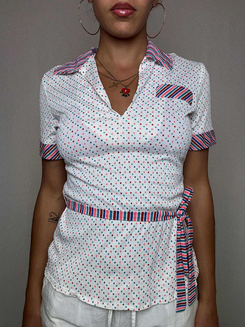 Tshirt polka dot S/M vintage