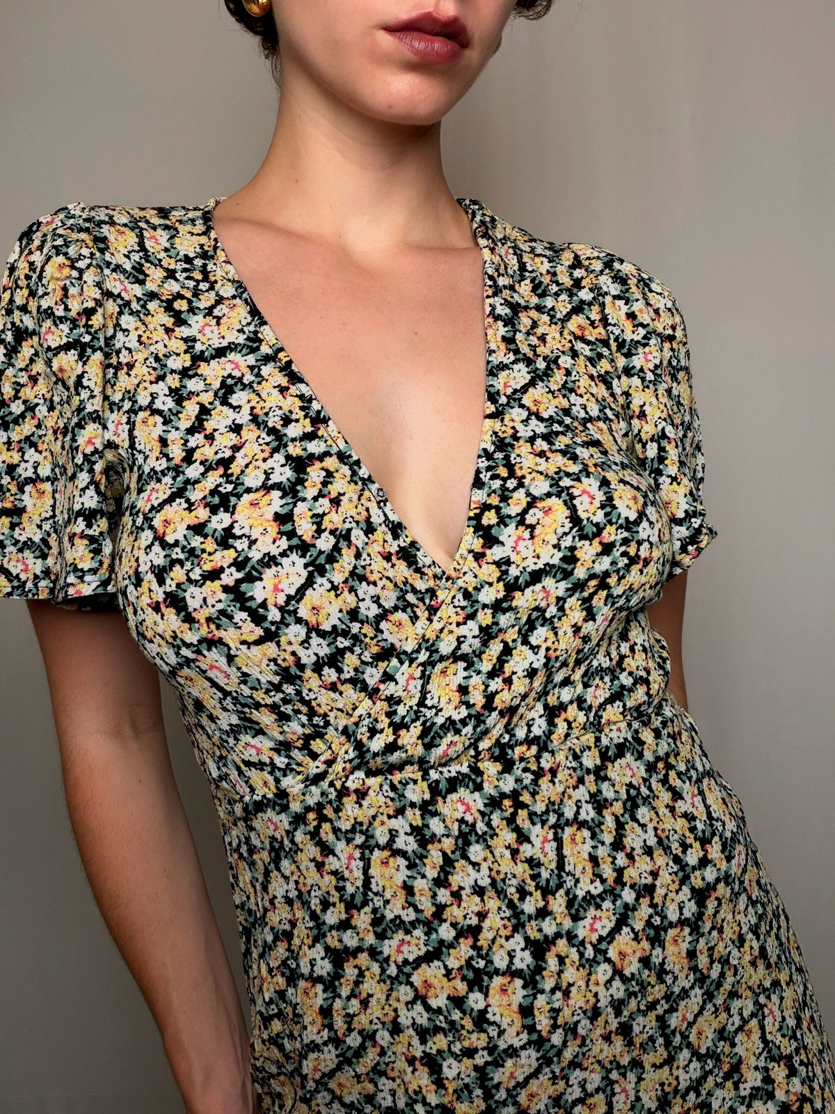 Robe a fleurs multicolore S vintage