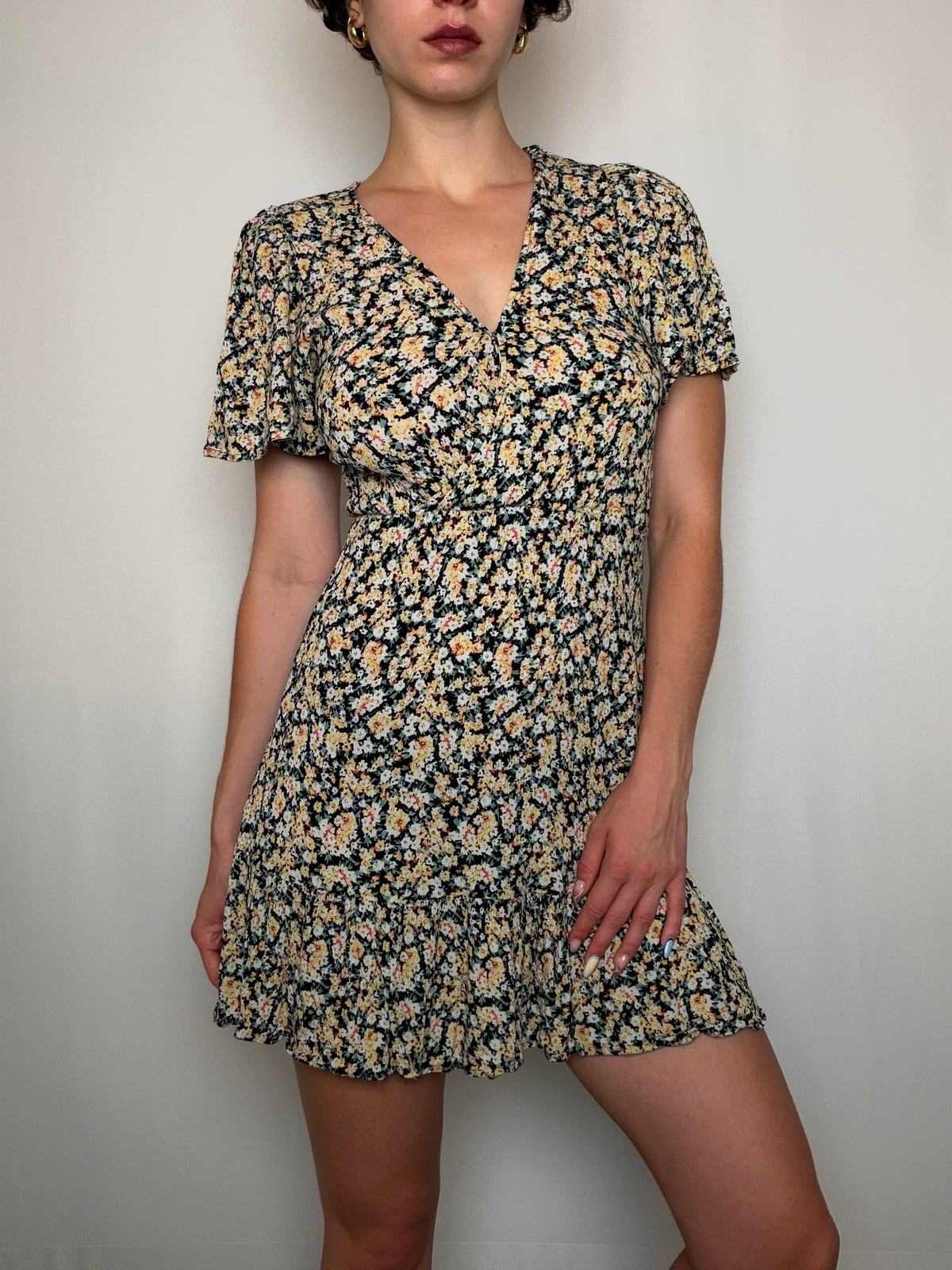 Robe a fleurs multicolore S vintage