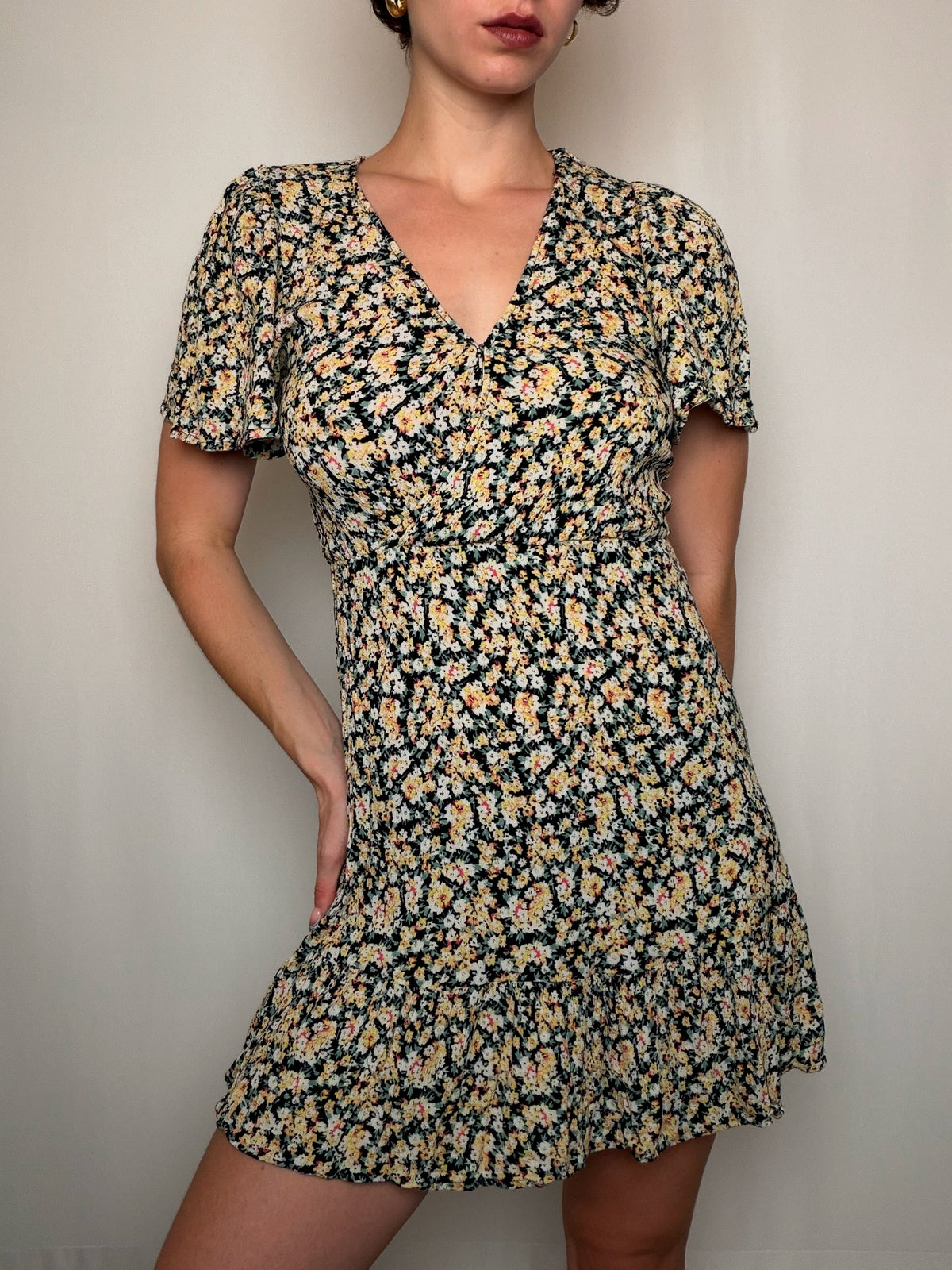 Robe a fleurs multicolore S vintage