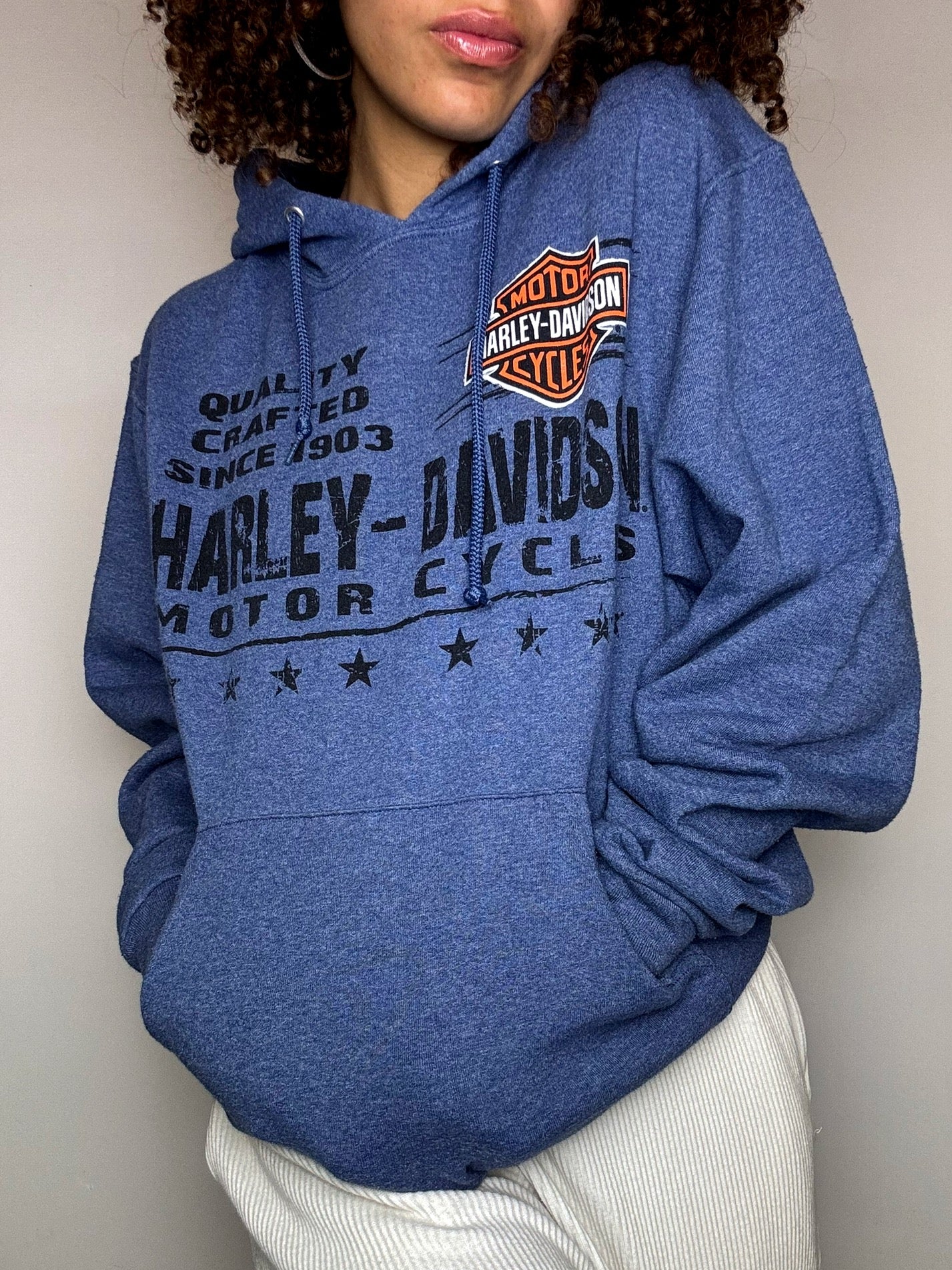 Sweat à capuche bleu HARLEY DAVIDSON S vintage