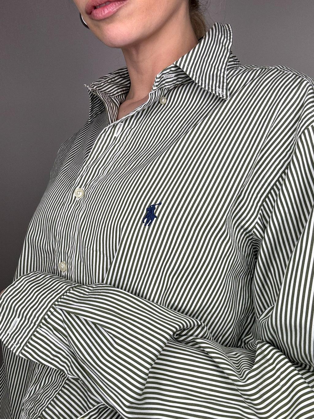 RALPH LAUREN Vintage Green Striped Shirt