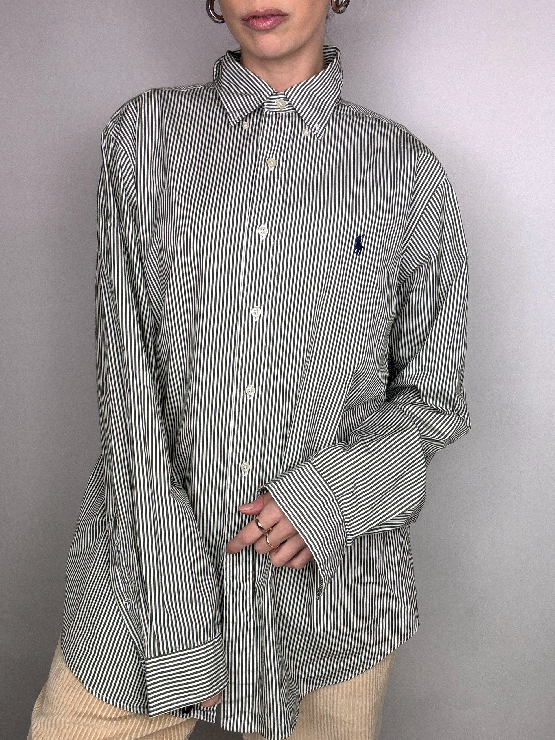 RALPH LAUREN Vintage Green Striped Shirt