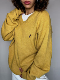Pull en maille moutarde MALBORO CLASSICS L vintage