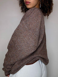 Pull en maille brun L vintage