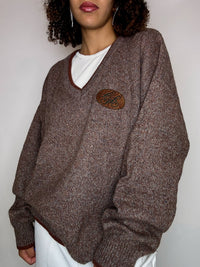 Pull en maille brun L vintage