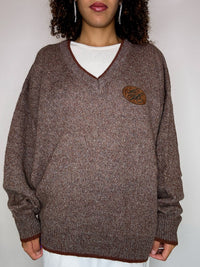 Pull en maille brun L vintage