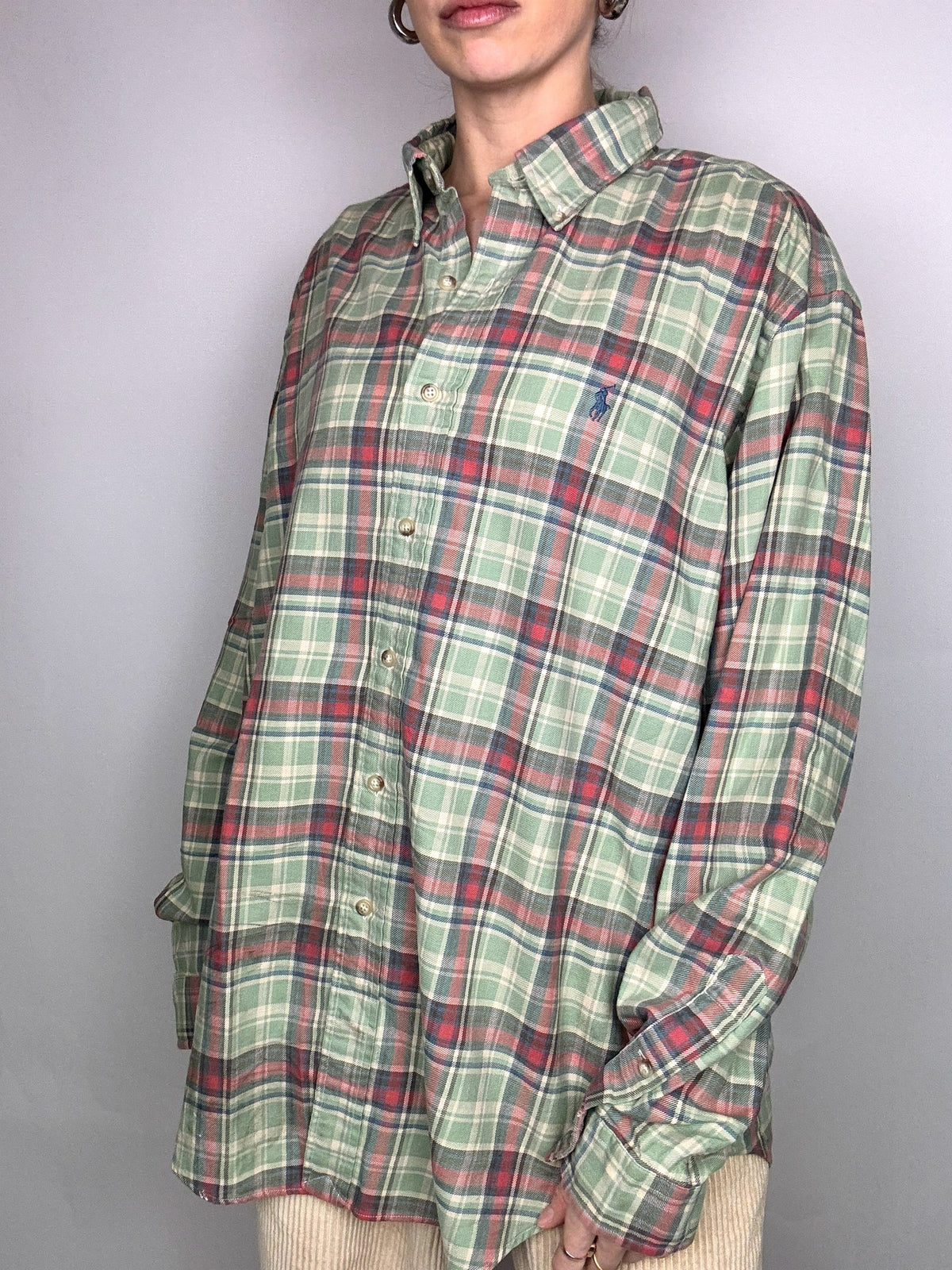 RALPH LAUREN XL Vintage Green Plaid Shirt