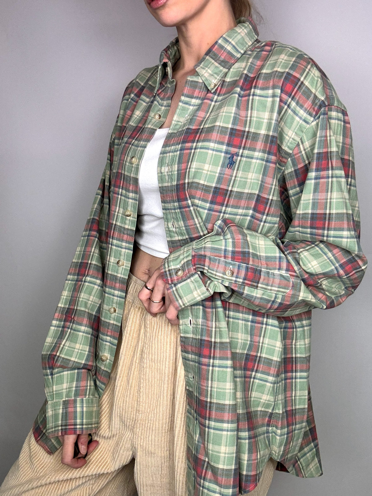 RALPH LAUREN XL Vintage Green Plaid Shirt