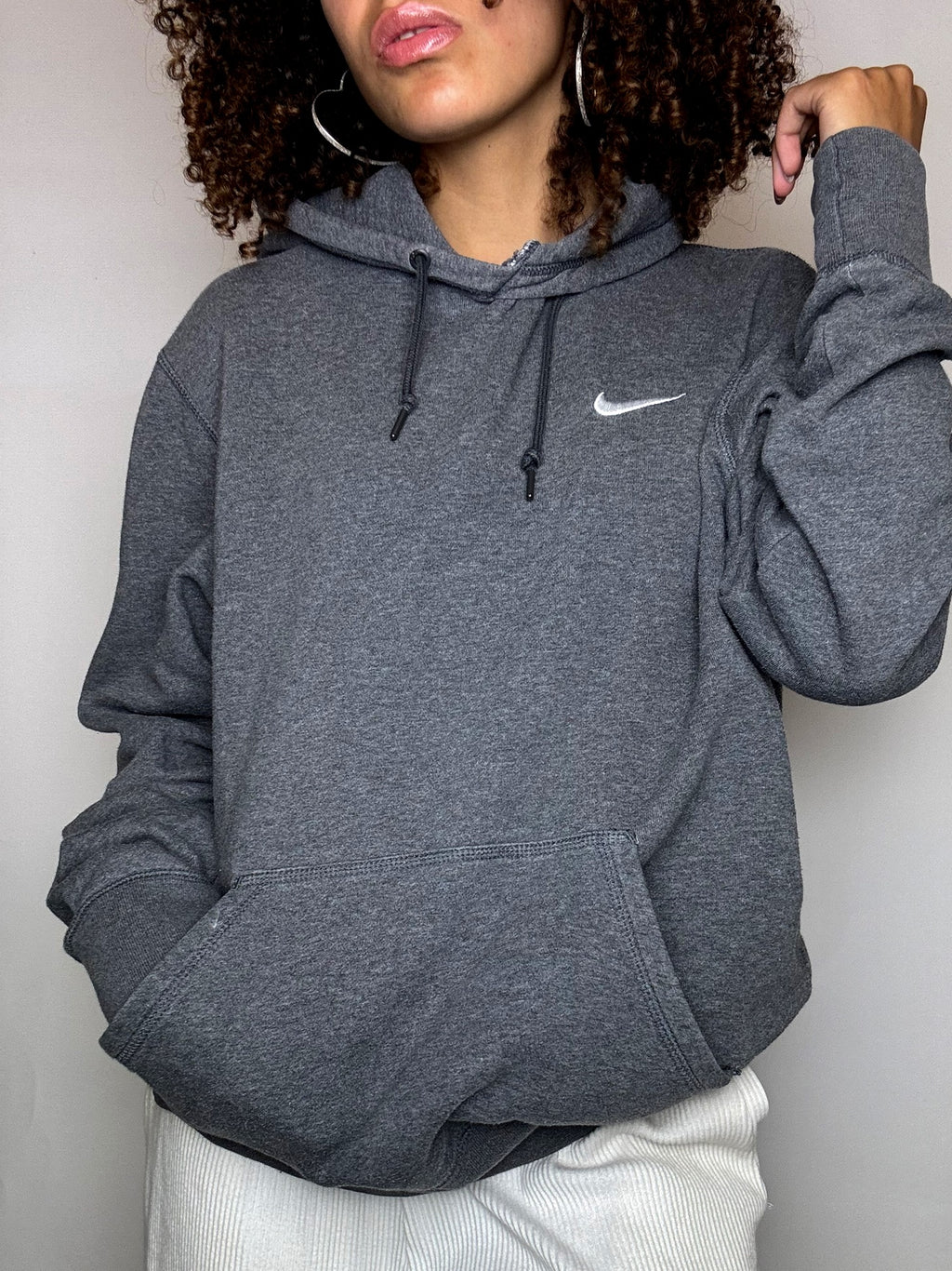 Sweat à capuche gris NIKE M vintage