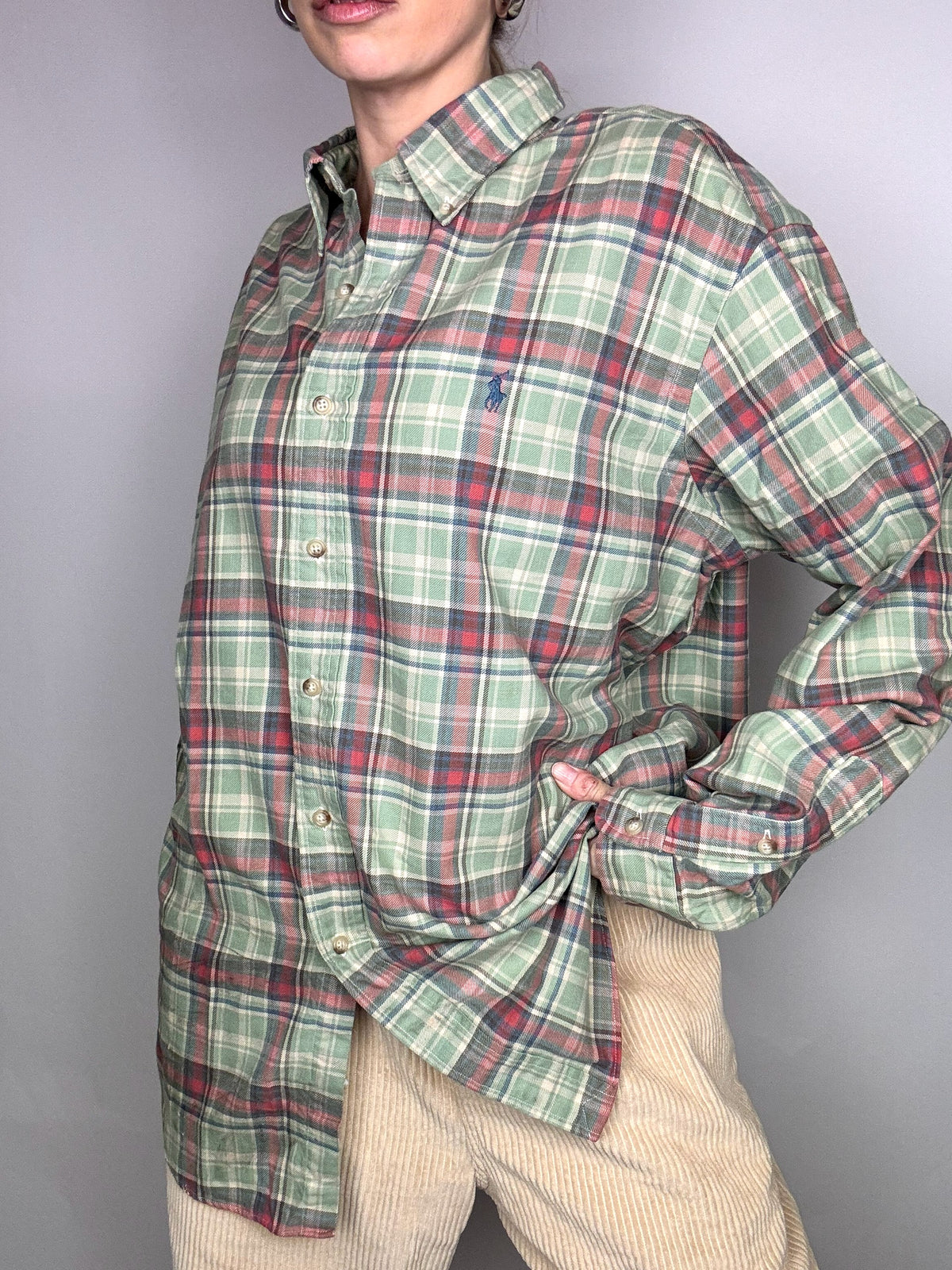RALPH LAUREN XL Vintage Green Plaid Shirt
