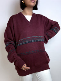 Dark red vintage wool sweater M/L 