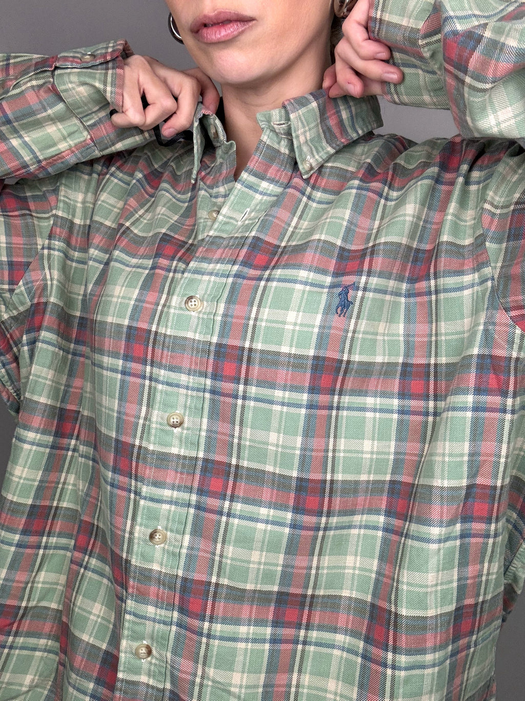 RALPH LAUREN XL Vintage Green Plaid Shirt