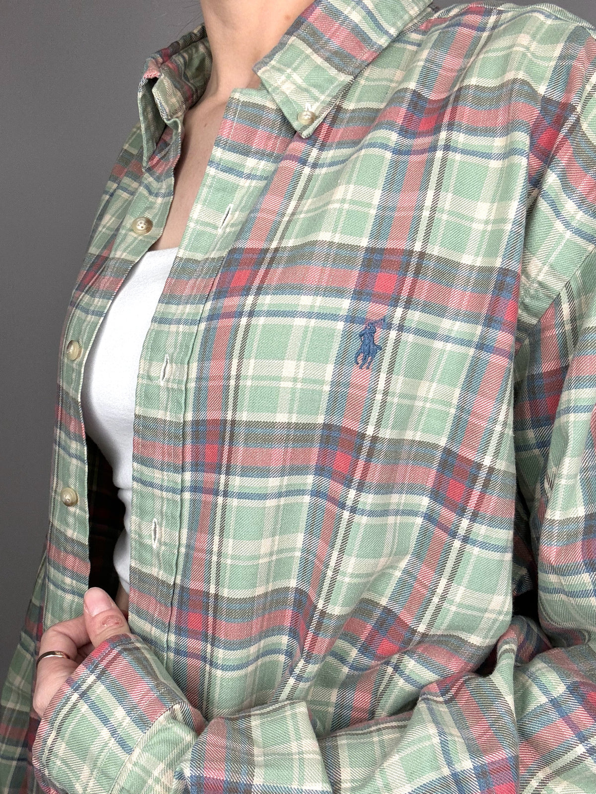 RALPH LAUREN XL Vintage Green Plaid Shirt