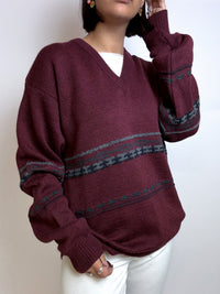 Dark red vintage wool sweater M/L 