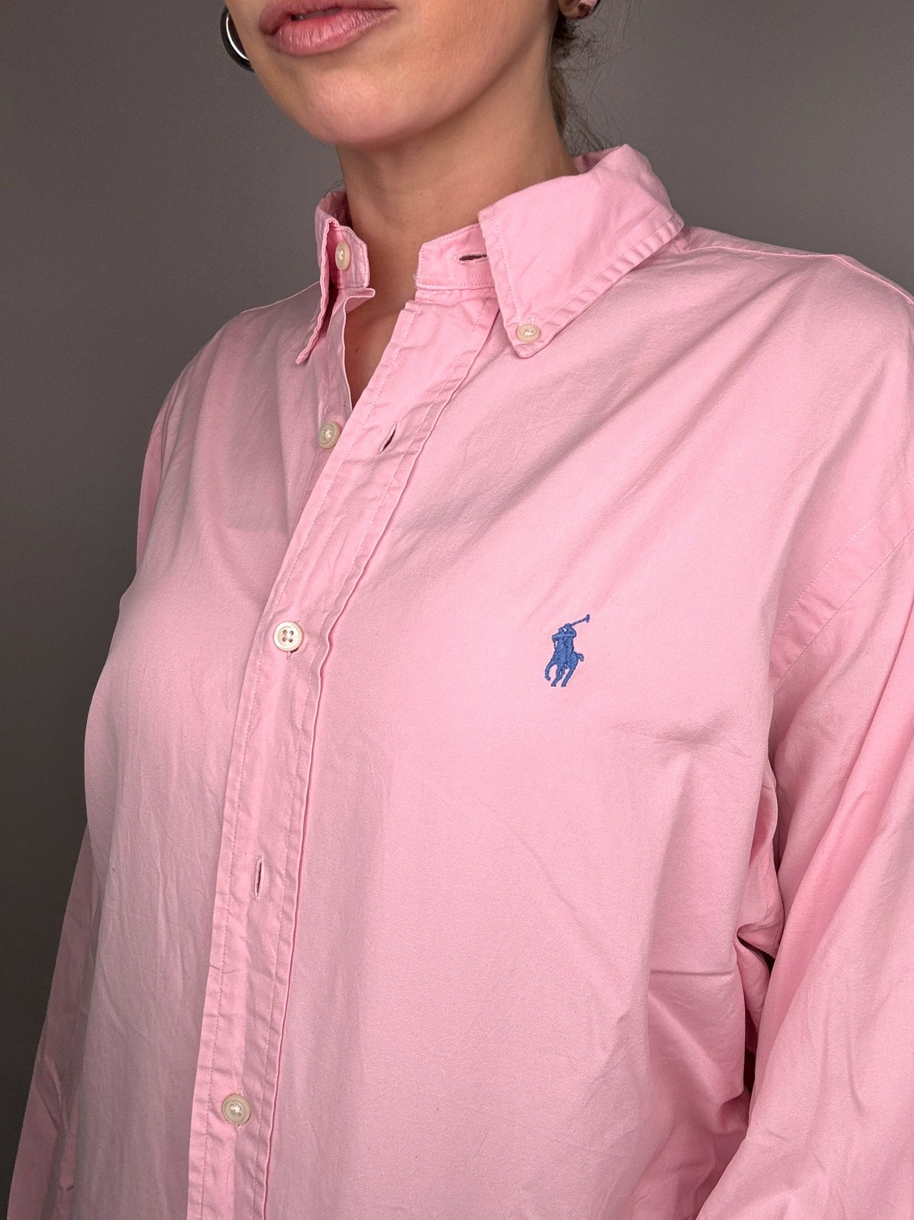 Chemise rose classic fit RALPH LAUREN M Vintage