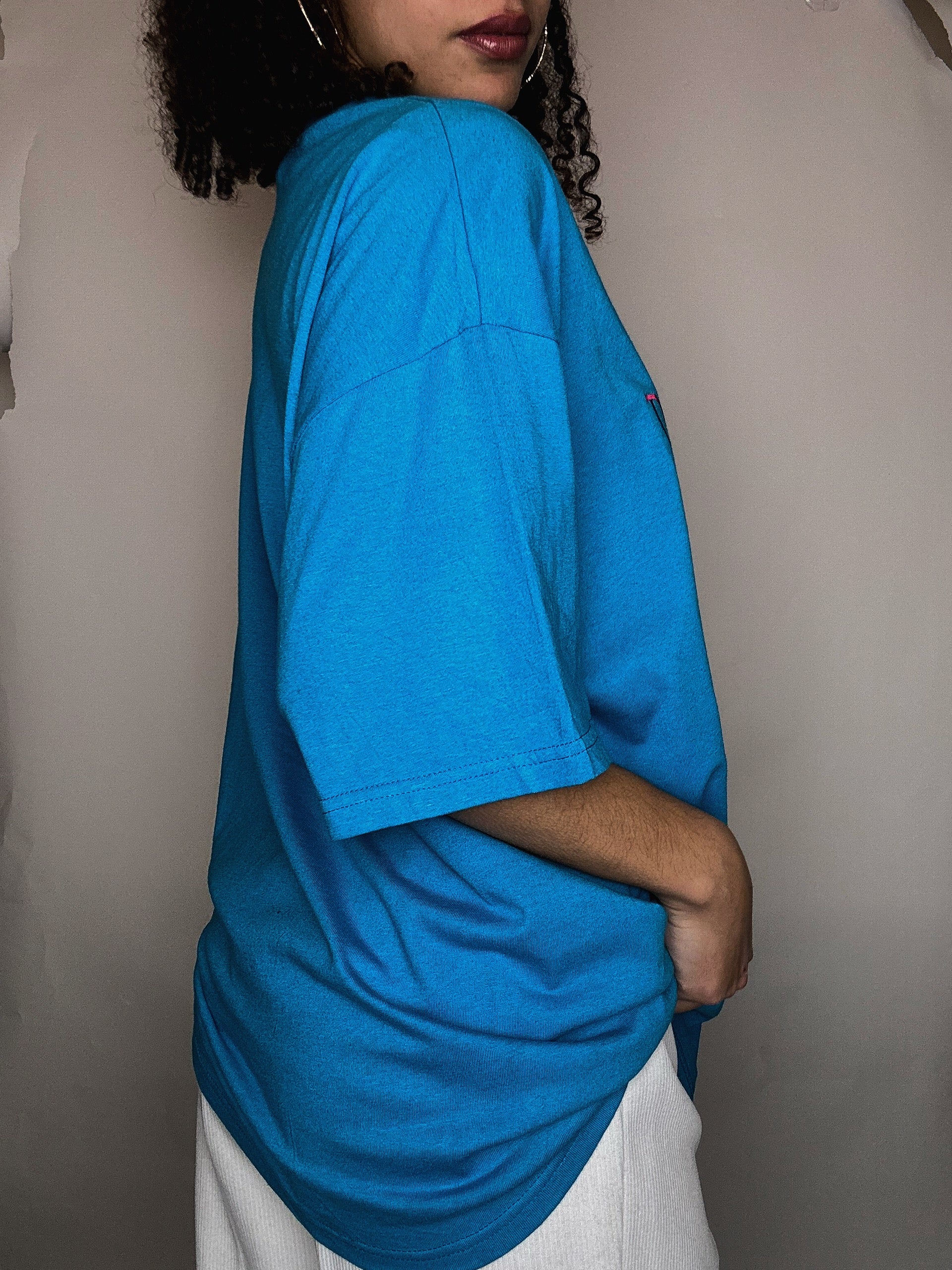 Tshirt brodé bleu Bahamas XL vintage