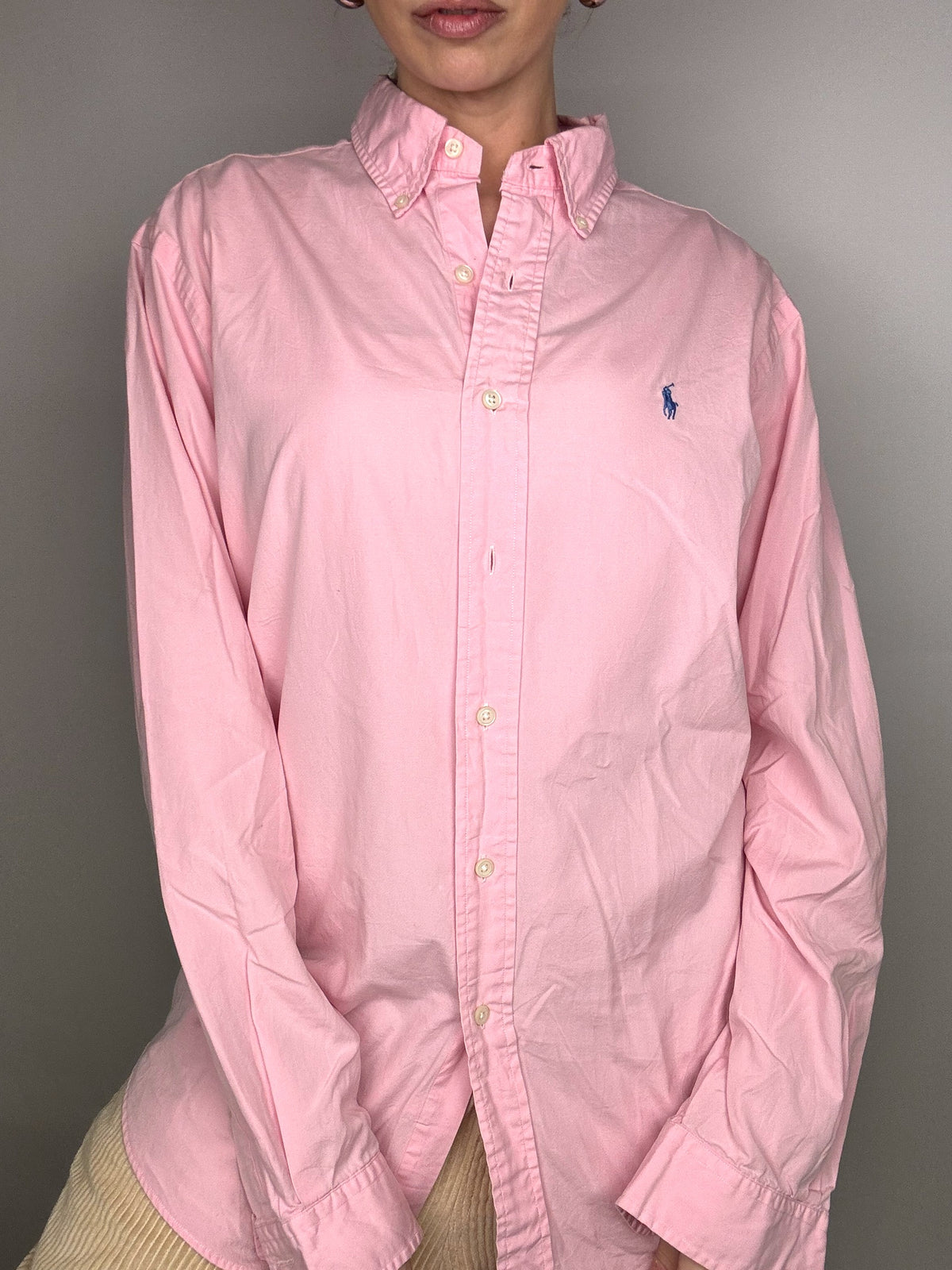 RALPH LAUREN M Vintage klassisch geschnittenes rosa Hemd