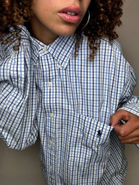 Vintage Navy and White Striped Shirt L/XL 