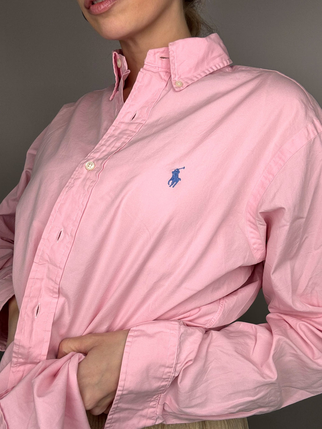 RALPH LAUREN M Vintage klassisch geschnittenes rosa Hemd