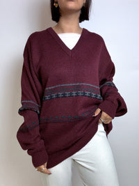 Dark red vintage wool sweater M/L 