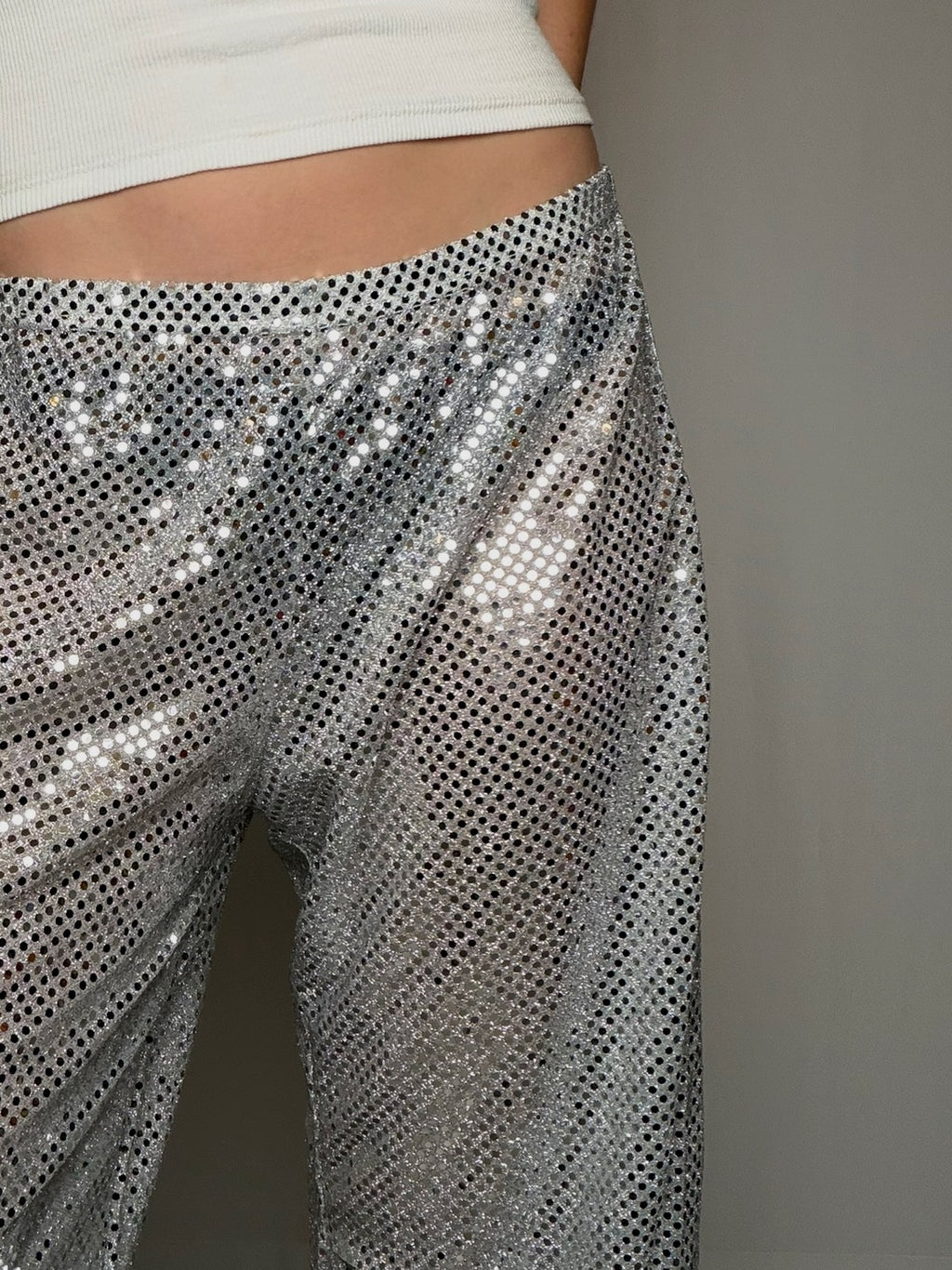 Glitzerhose mit Facetten M/L Vintage