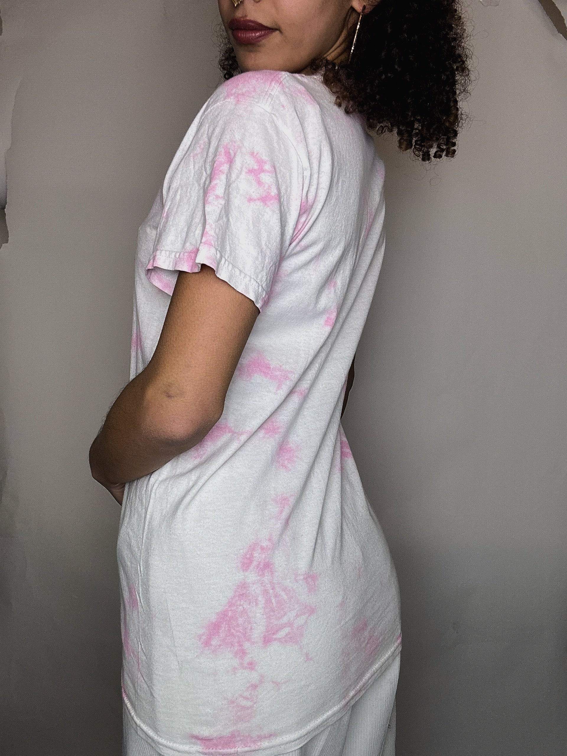 Tshirt délavé rose Super Nana S vintage