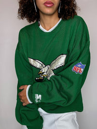 Sweat vert brodé NFL XL vintage