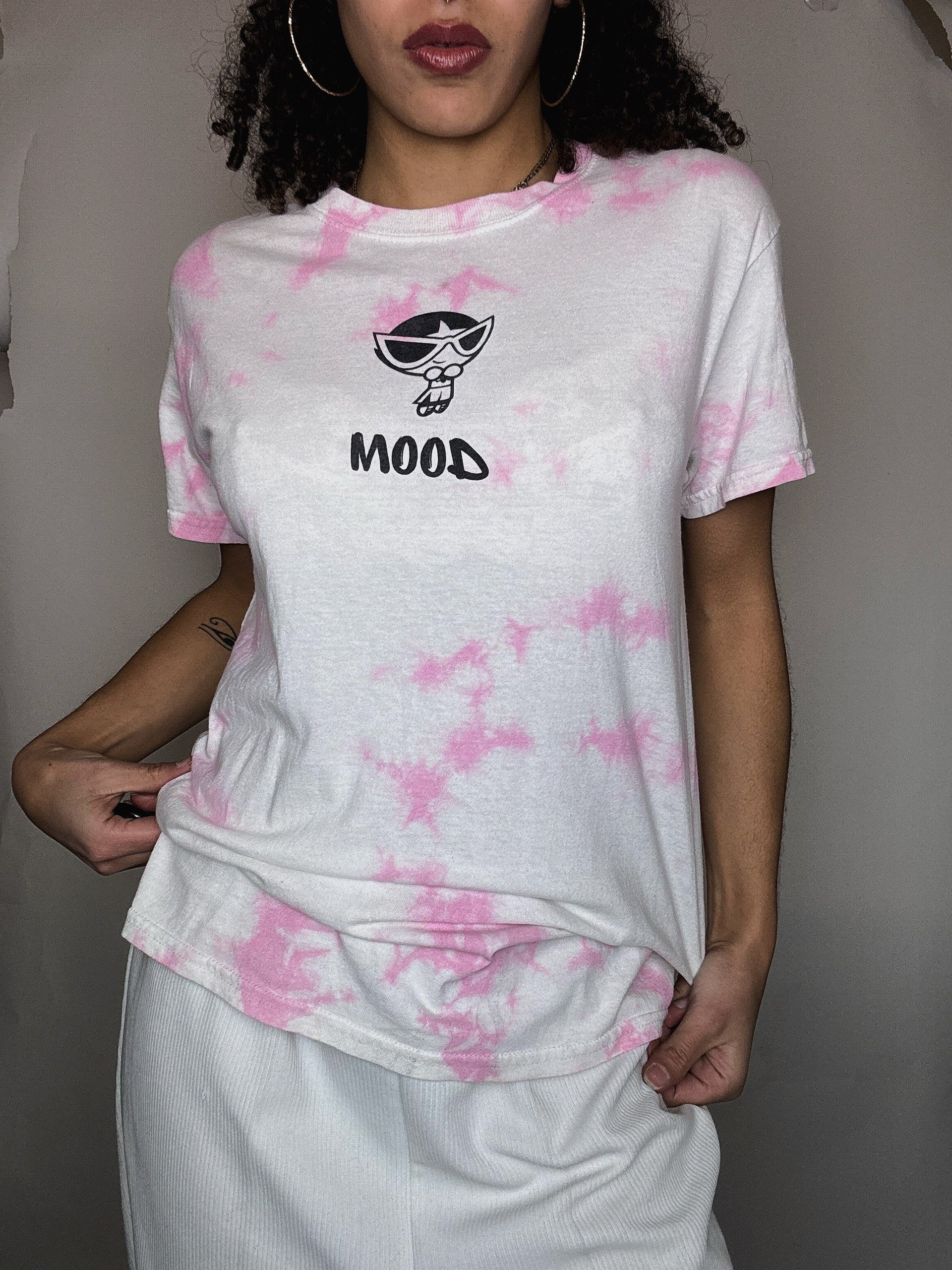 Ausgebleichtes rosa T-Shirt Super Nana S vintage