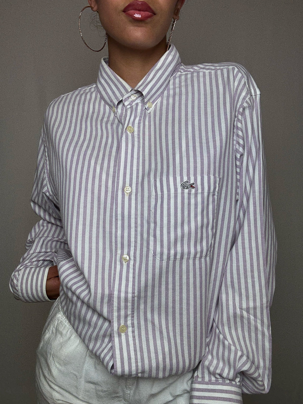 Chemise rayée Lila Lacoste L vintage