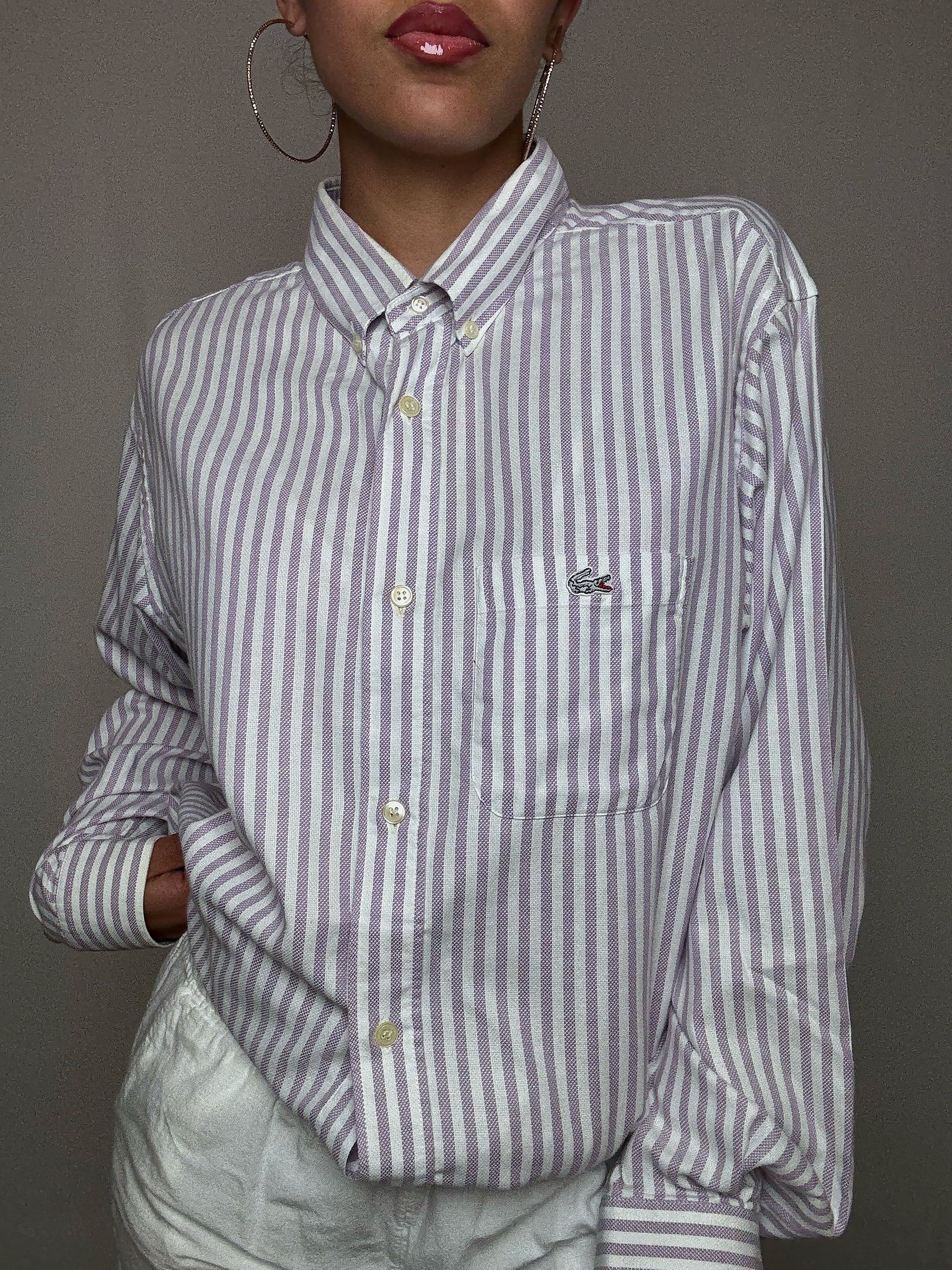 Chemise rayée Lila Lacoste L vintage