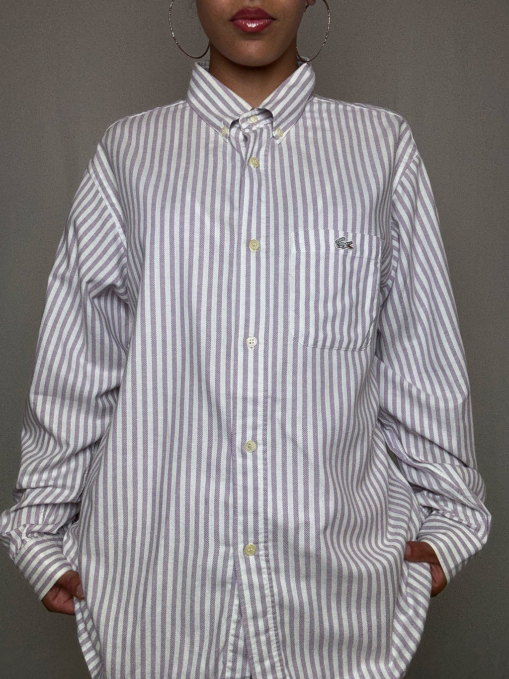 Chemise rayée Lila Lacoste L vintage