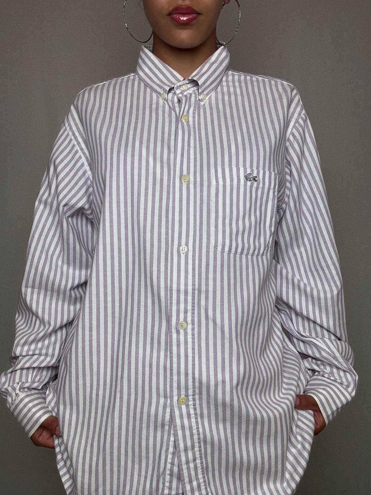 Chemise rayée Lila Lacoste L vintage
