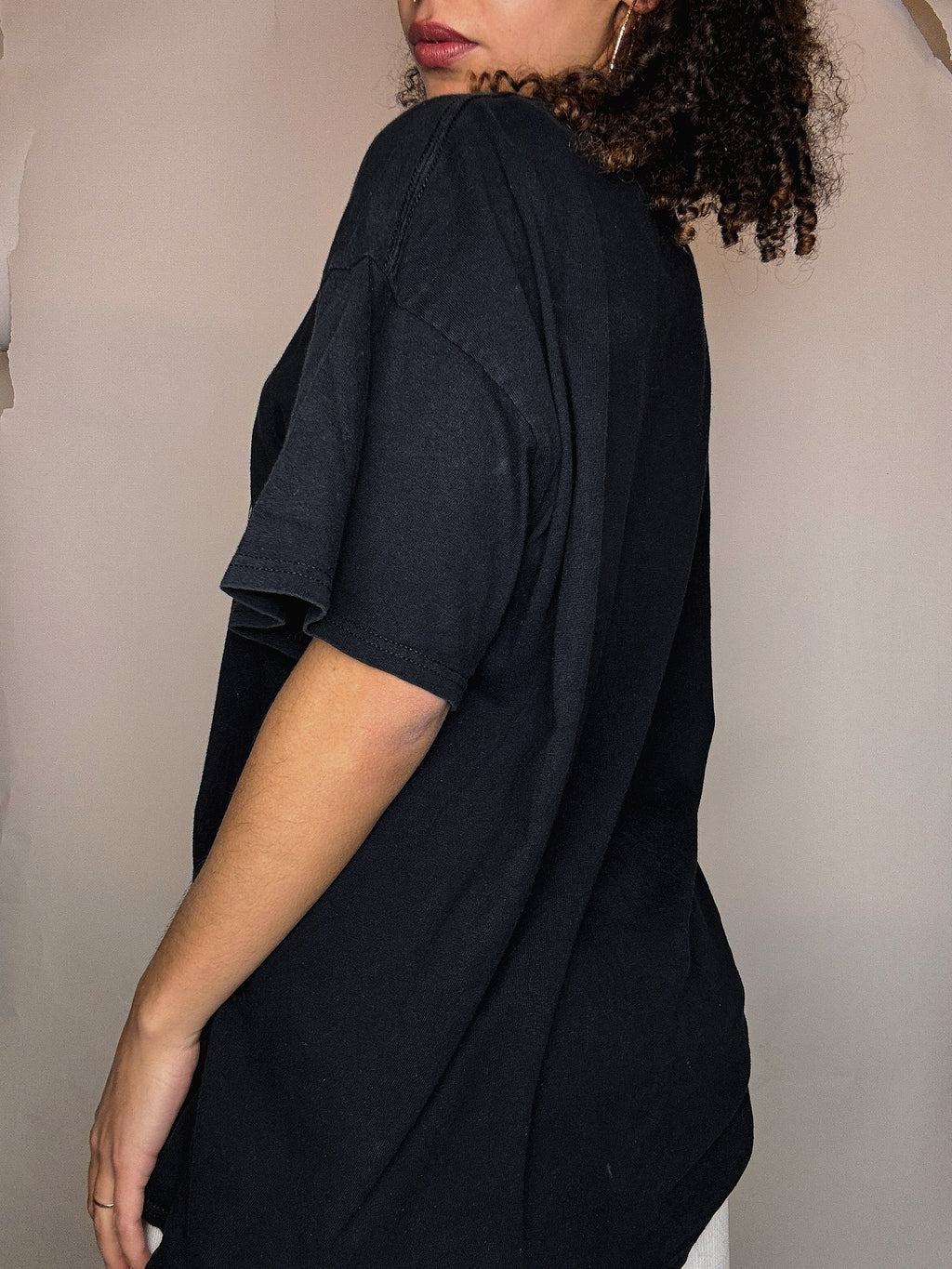 Schwarzes bedrucktes Vintage T-Shirt XL