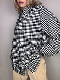 RALPH LAUREN XL Vintage Schwarz-Weiß Kariertes Hemd