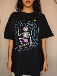 Schwarzes bedrucktes Vintage T-Shirt XL