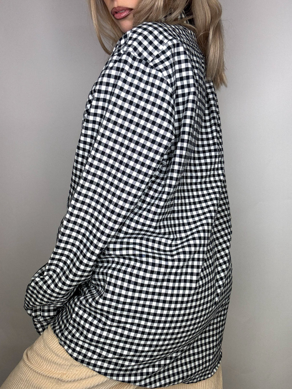 RALPH LAUREN XL Vintage Schwarz-Weiß Kariertes Hemd