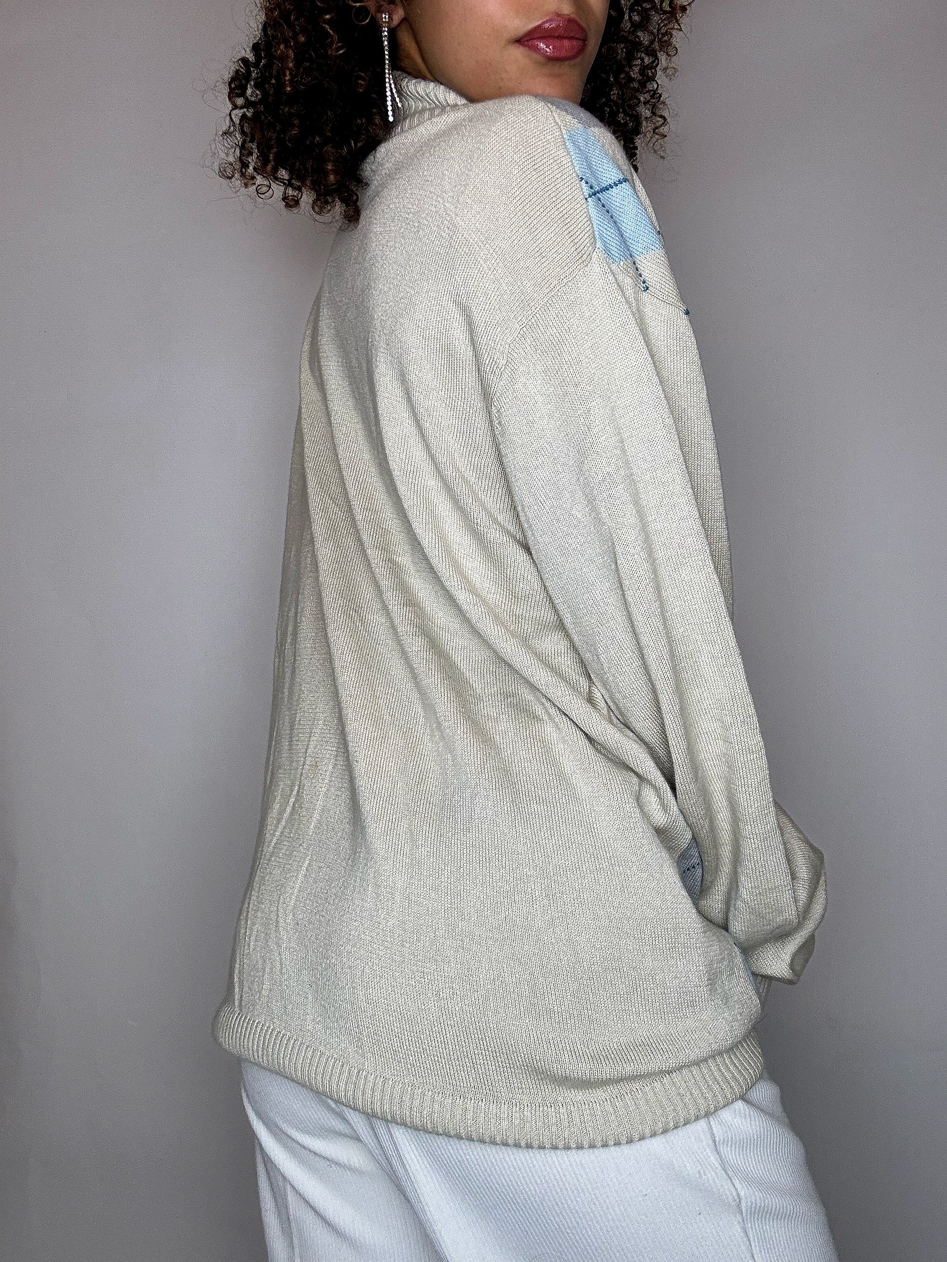 Cardigan à zip à carreaux LACOSTE XL vintage