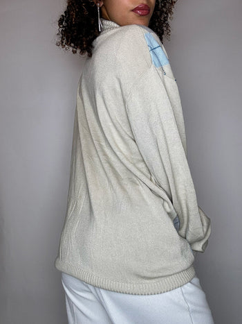 Cardigan à zip à carreaux LACOSTE XL vintage