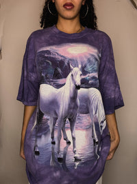 Tshirt violet horses XL vintage