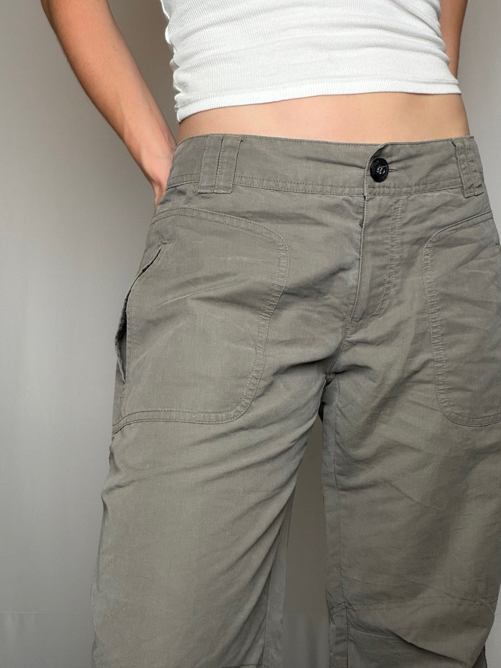 Pantalon cargo kaki Adidas L vintage