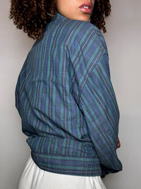 Blouson reversible carreaux / gris L vintage