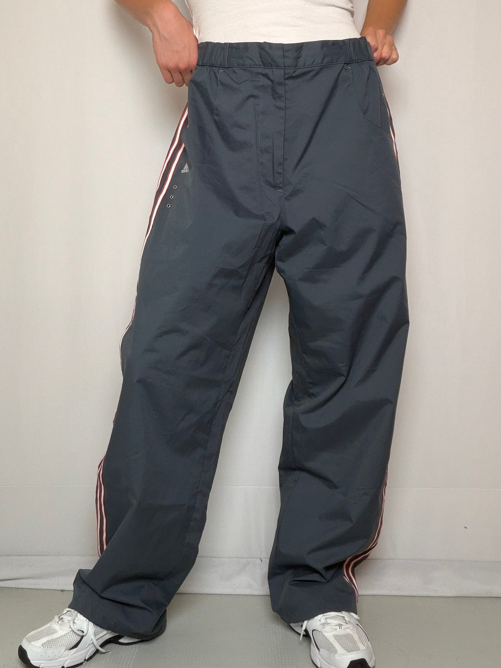 Pantalon technique gris Adidas M vintage