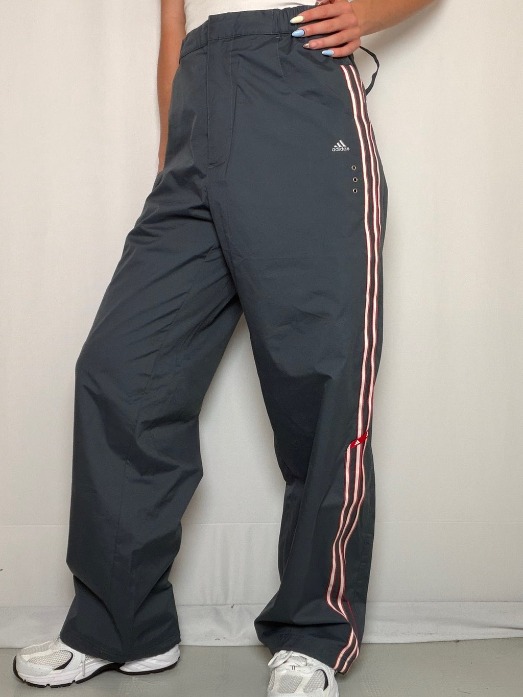 Pantalon technique gris Adidas M vintage