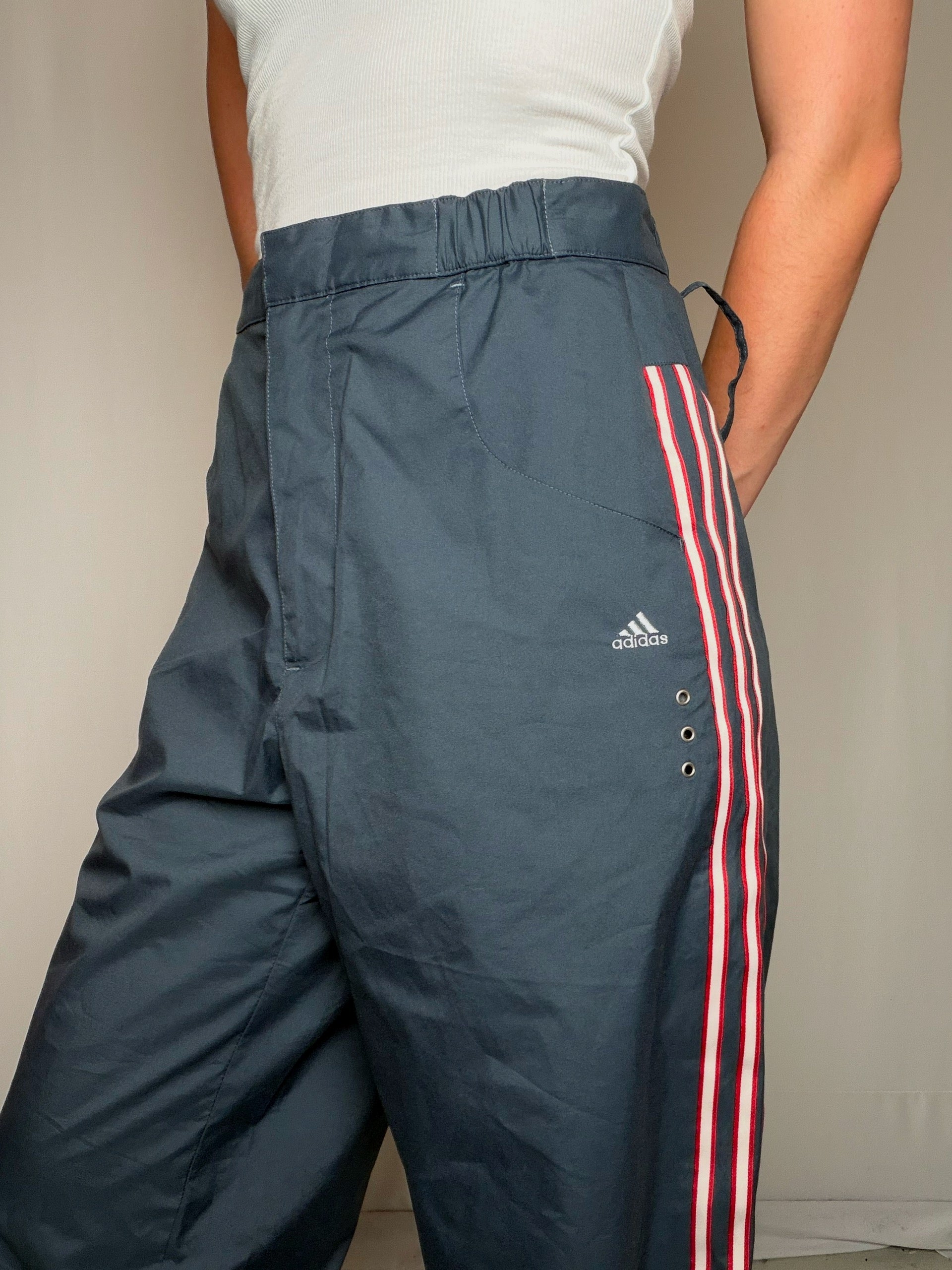 Pantalon technique gris Adidas M vintage