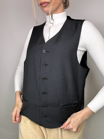 Gilet de costume gris S/M vintage