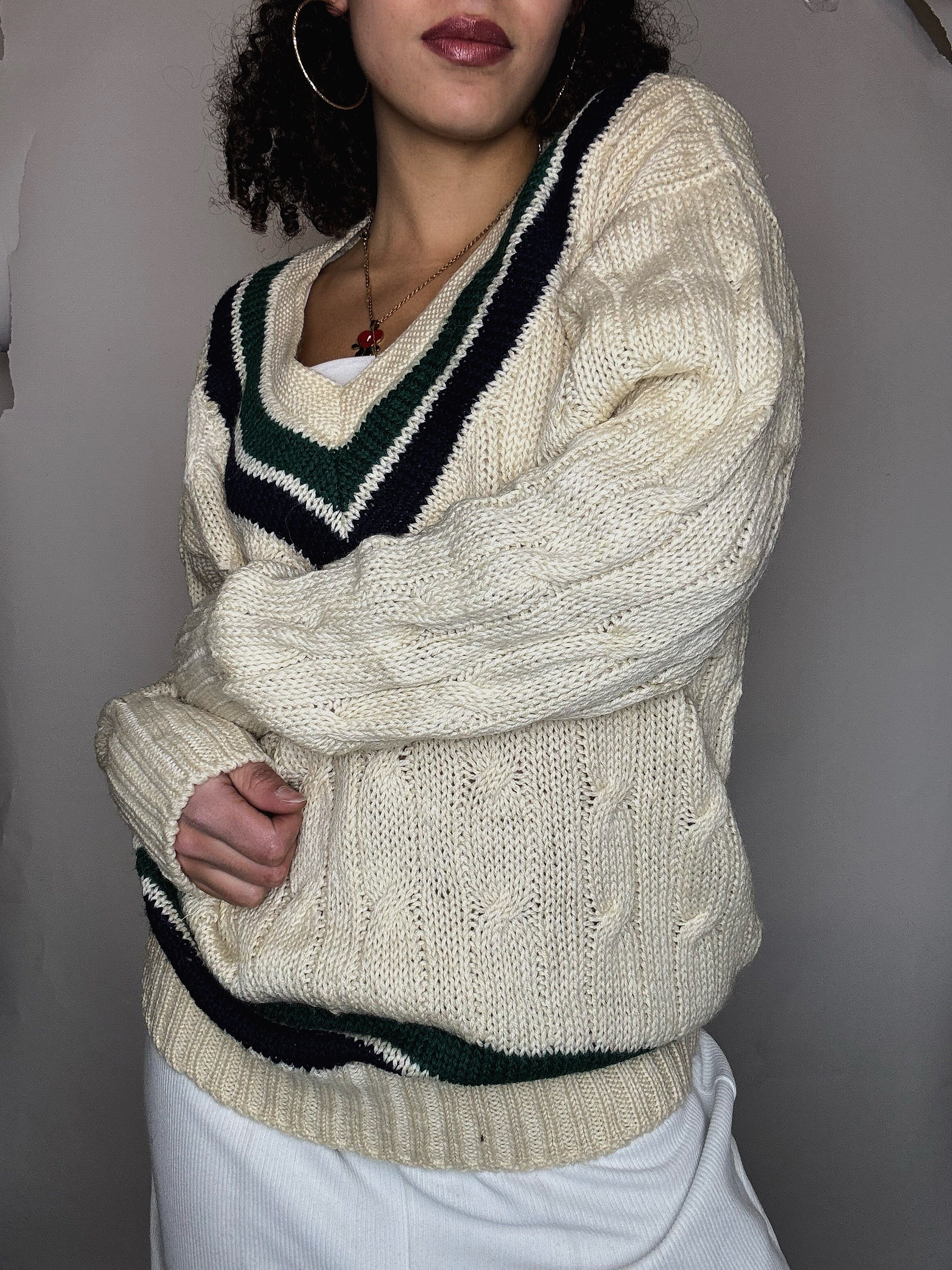 Pull cricket beige M vintage