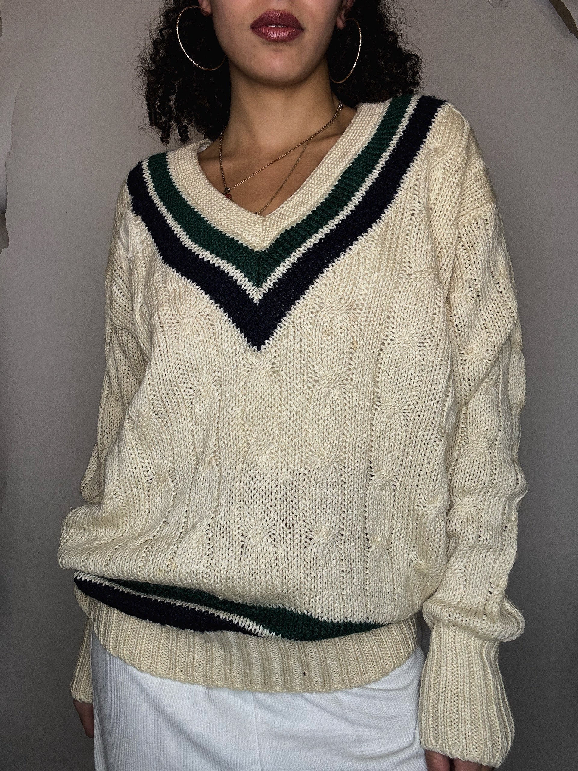 Pull cricket beige M vintage