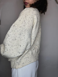 Vintage beige wool cardigan XL